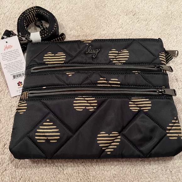 lug Handbags - Lug Dazzle Hearts of Gold Quilted Crossbody Bag NWT